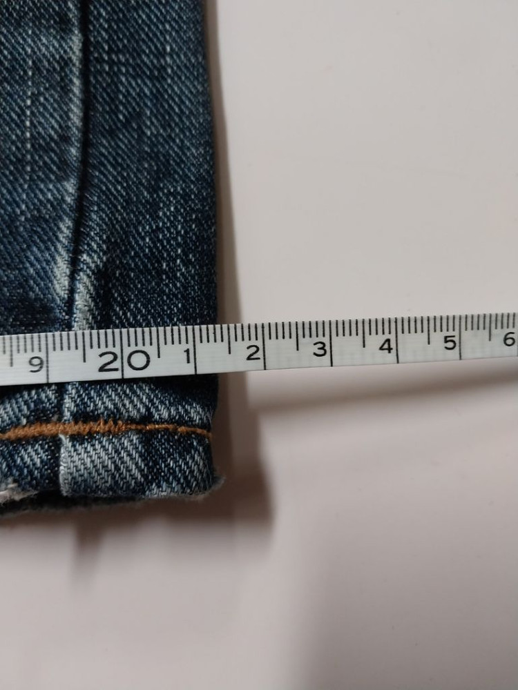 32)켈빈클라인 가죽패치 백화점판 생지 워싱 찢청 일자 이미지