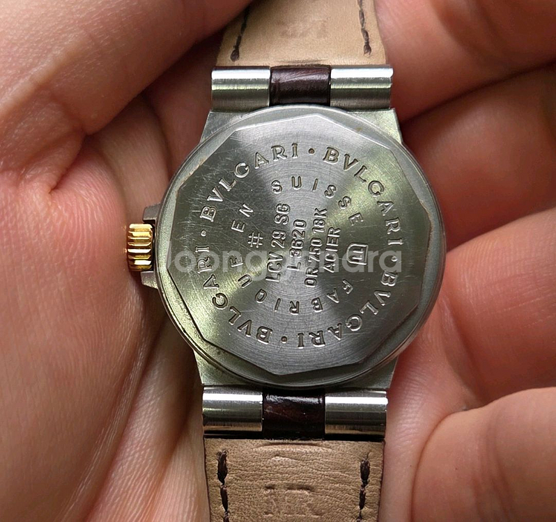 불가리 디아고노 18K콤비 LCV29SG 블랙검판 오토--5