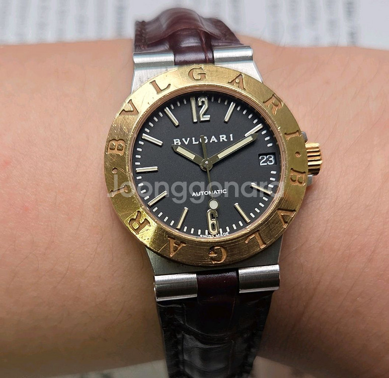 불가리 디아고노 18K콤비 LCV29SG 블랙검판 오토--9