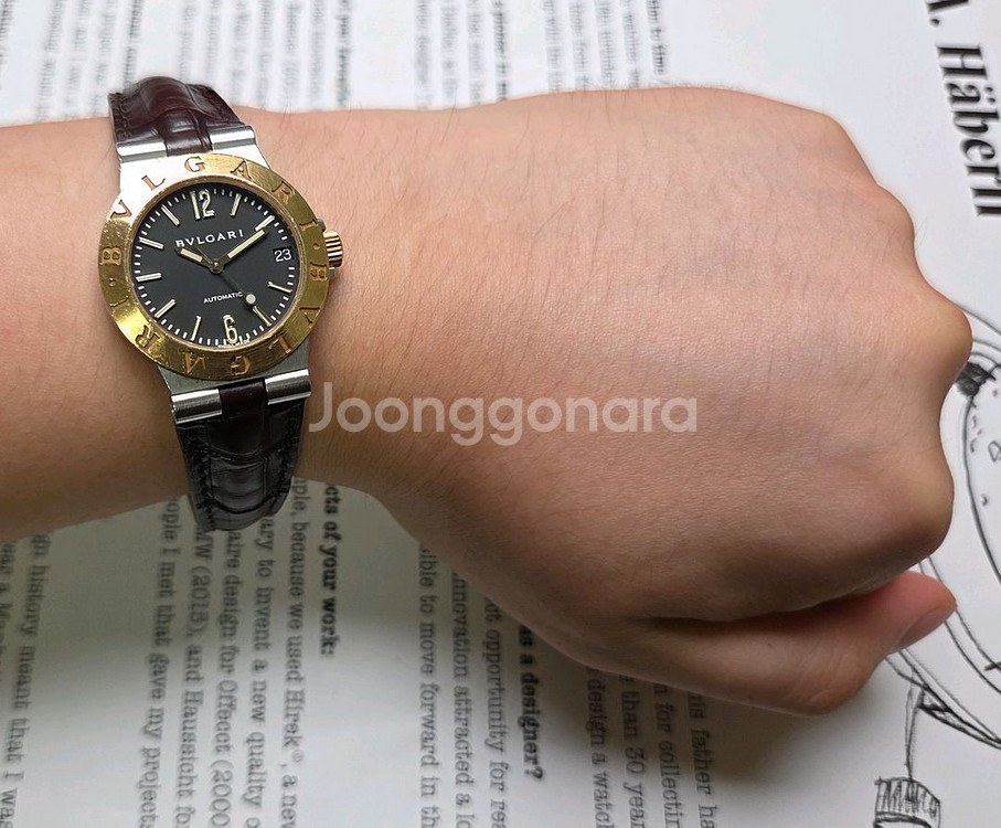 불가리 디아고노 18K콤비 LCV29SG 블랙검판 오토--8