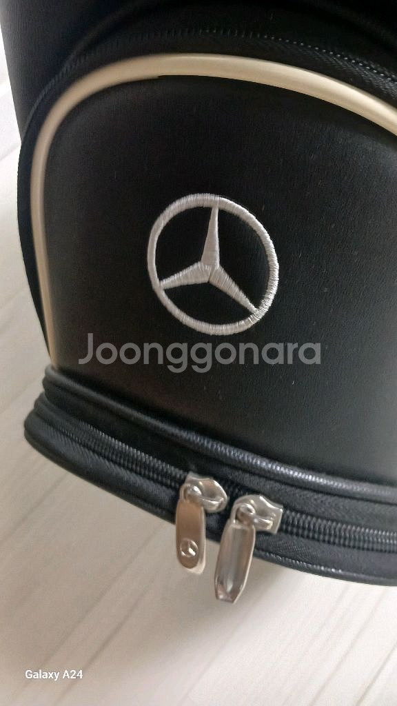메르세데스 벤츠 블랙앤화이트 가죽 골프백(5구)--9