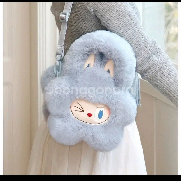 팝마트 라부부 클래식 백 시리즈 플러시 플라워 백 블루--1