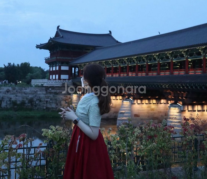 리슬 생활한복 반팔 저고리 치마 s 세트--1