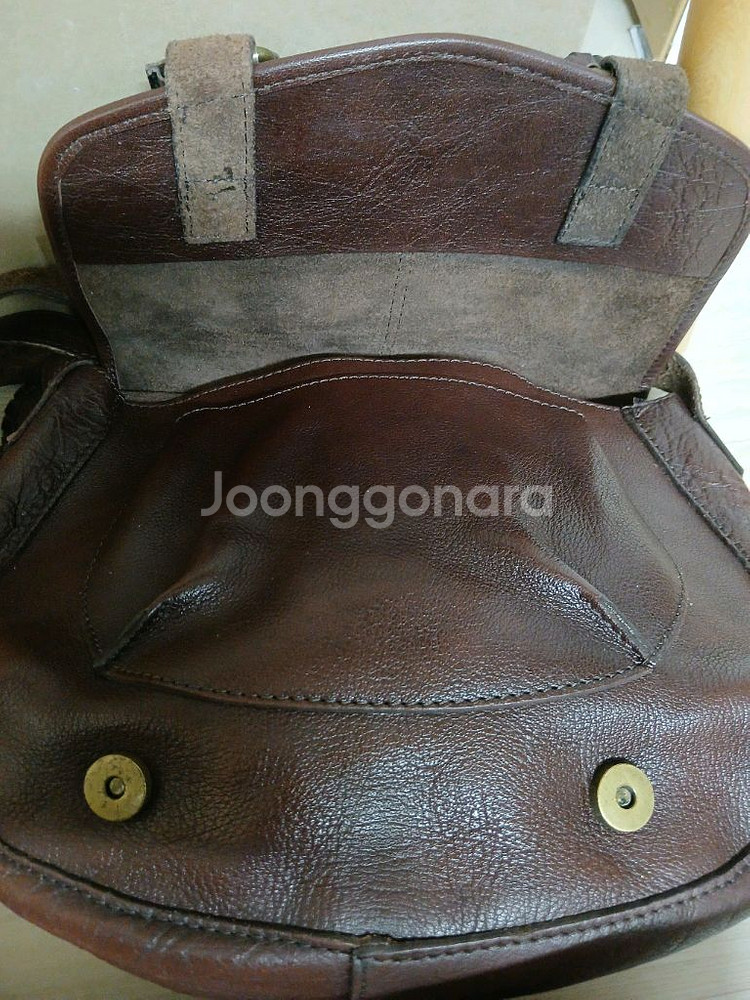 여성 자라 베이직 레더 소가죽 브라운 크로스백--7