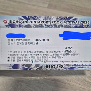 펜타포트 토일 입장가능(3일권)