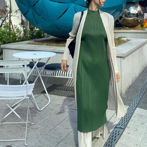 플리츠플리즈스타일 펄 아이보리 롱 가디건