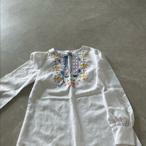 린넨 화이트 자스 커버업 블라우스