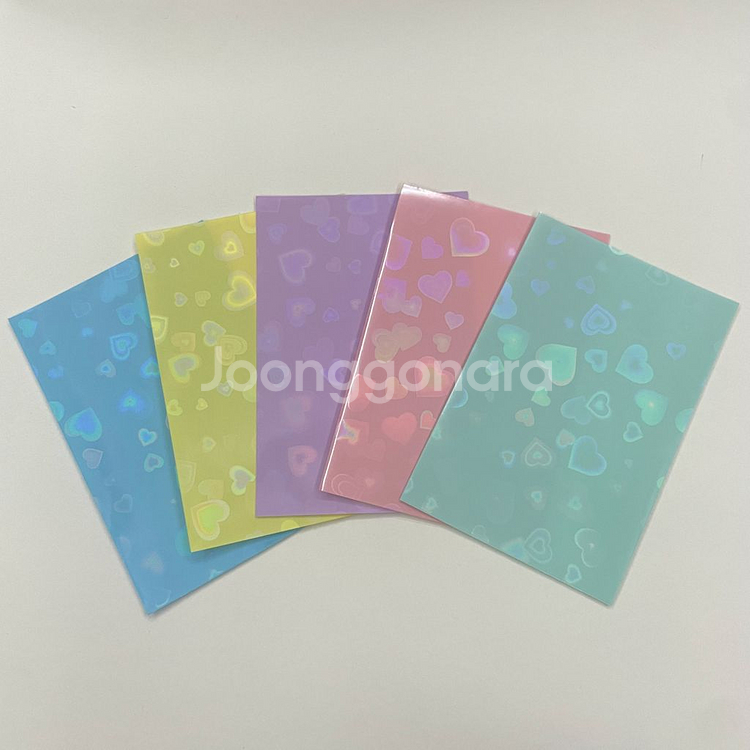 미사용 새상품) 하트 홀로그램 포카슬리브 포카포장용품--0