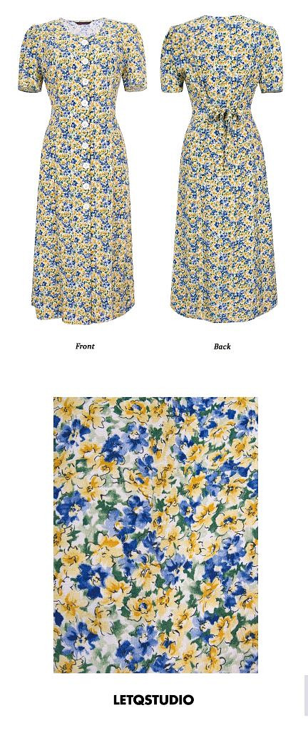 레티켓스튜디오 Floral Tie Back Dress--1