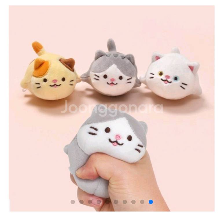 모찌타운 꾹꾹이 스퀴시 고양이 스트레스 볼 인형--3