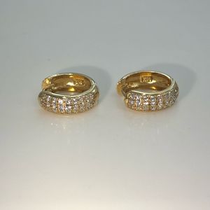 14k 큐빅 링 귀걸이
