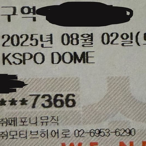잔나비 오늘 콘서트 티켓 1층 5구역 7열