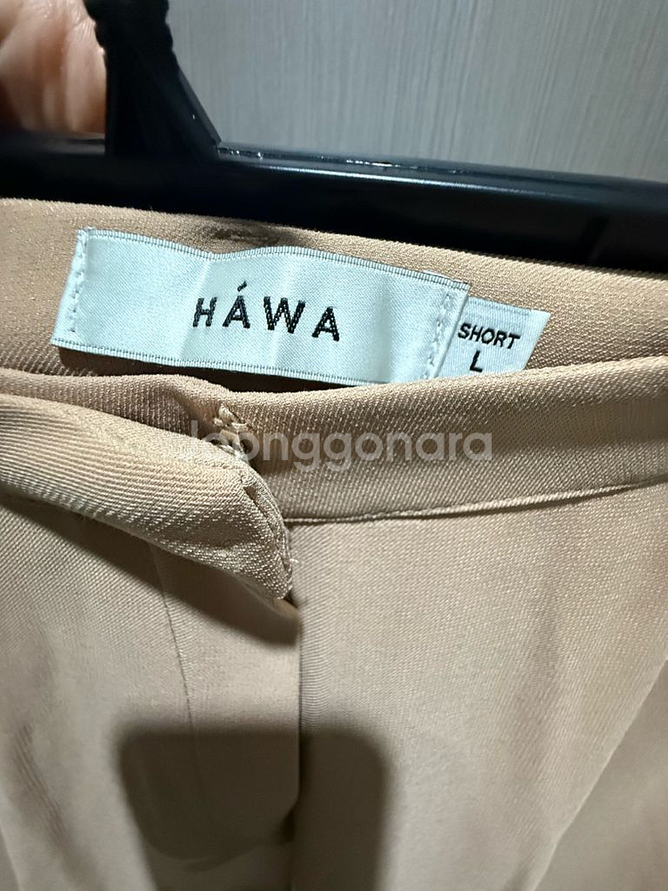 HAWA Short L 인디카멜 슬랙스--1