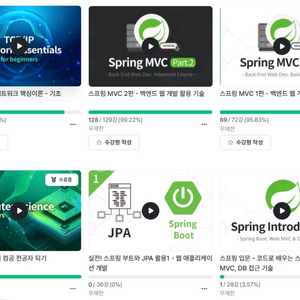 개발 강의 판매합니다(김영한 백엔드, 프론트엔드 등)