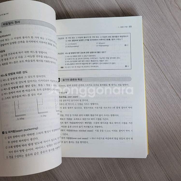 양장기능사 필기 교재, 일진사--3