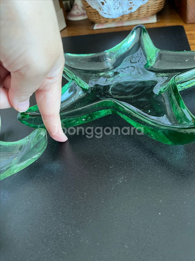 저렴히드려요.스페인 수제 아트 유리 별 모양 오브제--2