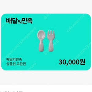 배달의민족 3만원권