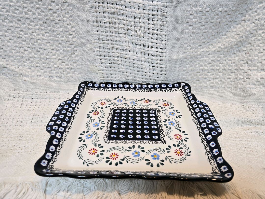 프라카 사각접시와 파뷔에 머그.미사용