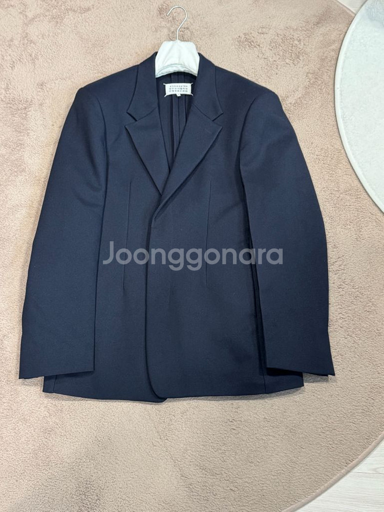 메종 마르지엘라 다크네이비 오버사이즈 히든버튼 블레이저--0