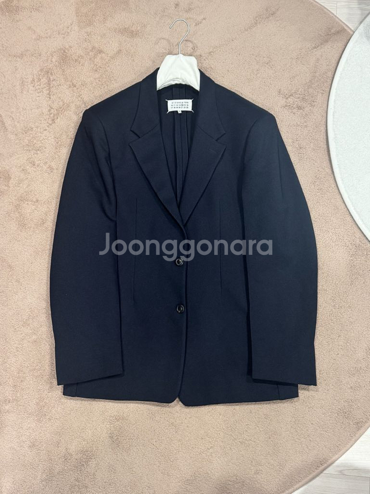 메종 마르지엘라 다크네이비 오버사이즈 히든버튼 블레이저--2