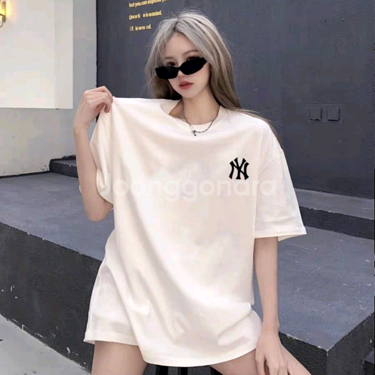 면티 100% MLB 빅사이즈 티셔츠 남여공용 블랙--4