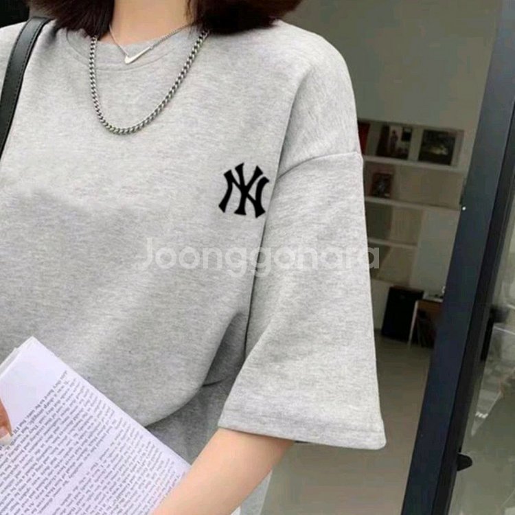 면티 100% MLB 빅사이즈 티셔츠 남여공용 블랙--7