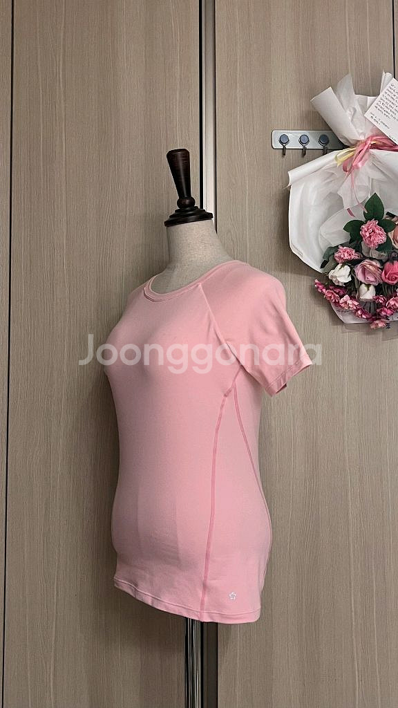 (내장캡o) 뮬라웨어 인디핑크 반팔 요가복 슬리브 M--3