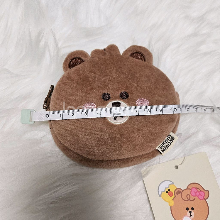 라인프렌즈 미니 브라운 얼굴 파우치--1