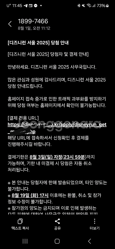 디즈니런10키로 양도--0