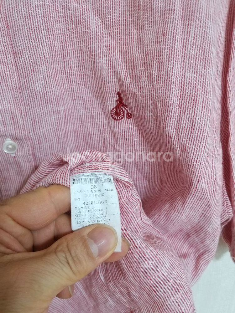 남성 빈폴 마100% 반팔 린넨셔츠 (95)--5