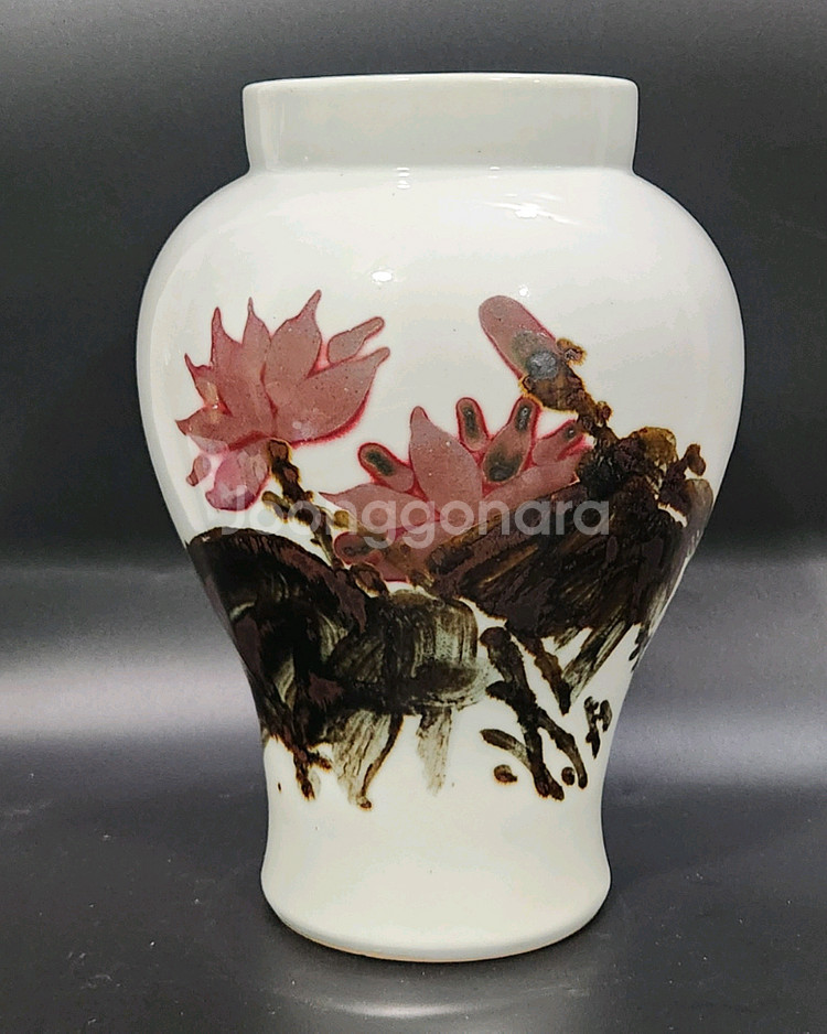항산 임항택 철화진사백자매병.--1