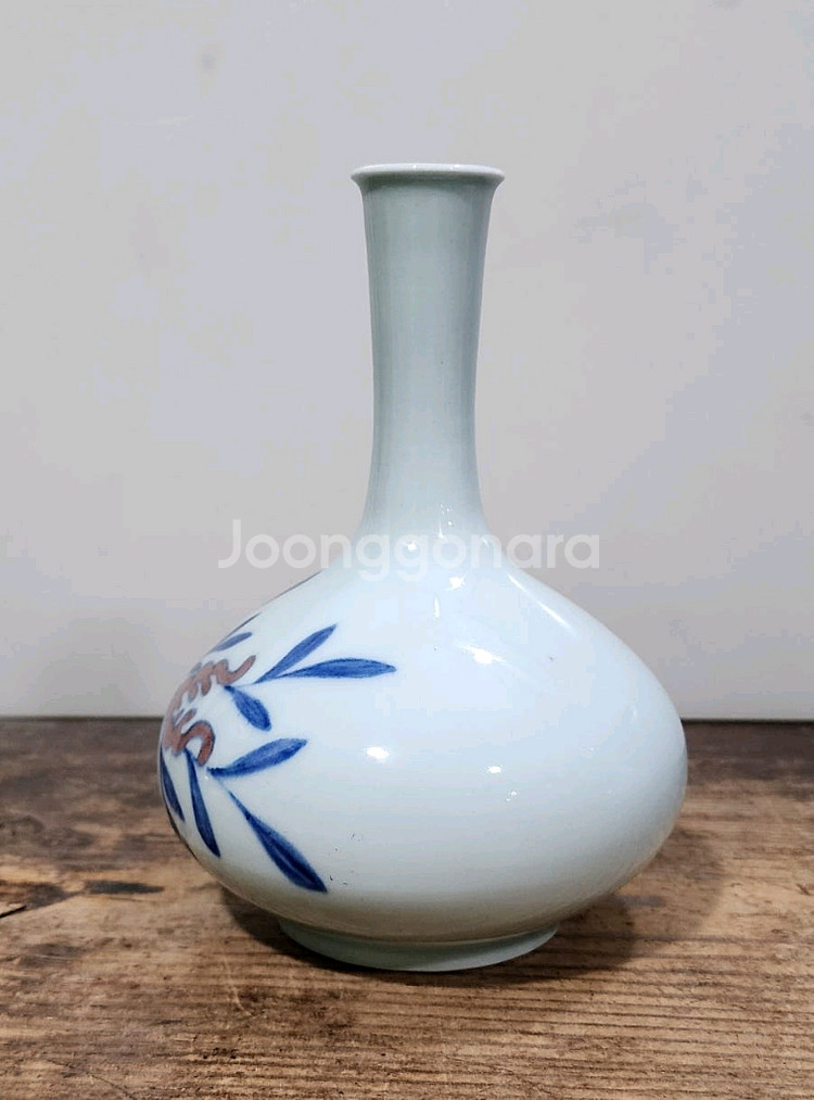 호산 안동오 청화진사백자주병--1