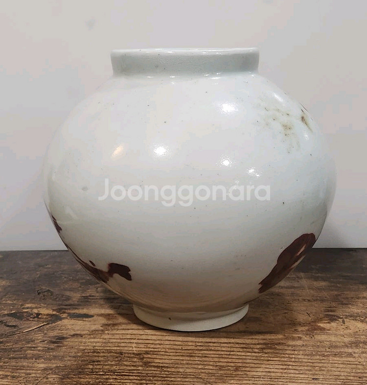 수광 백석 이정하 초창기 진사백자항아리.--3