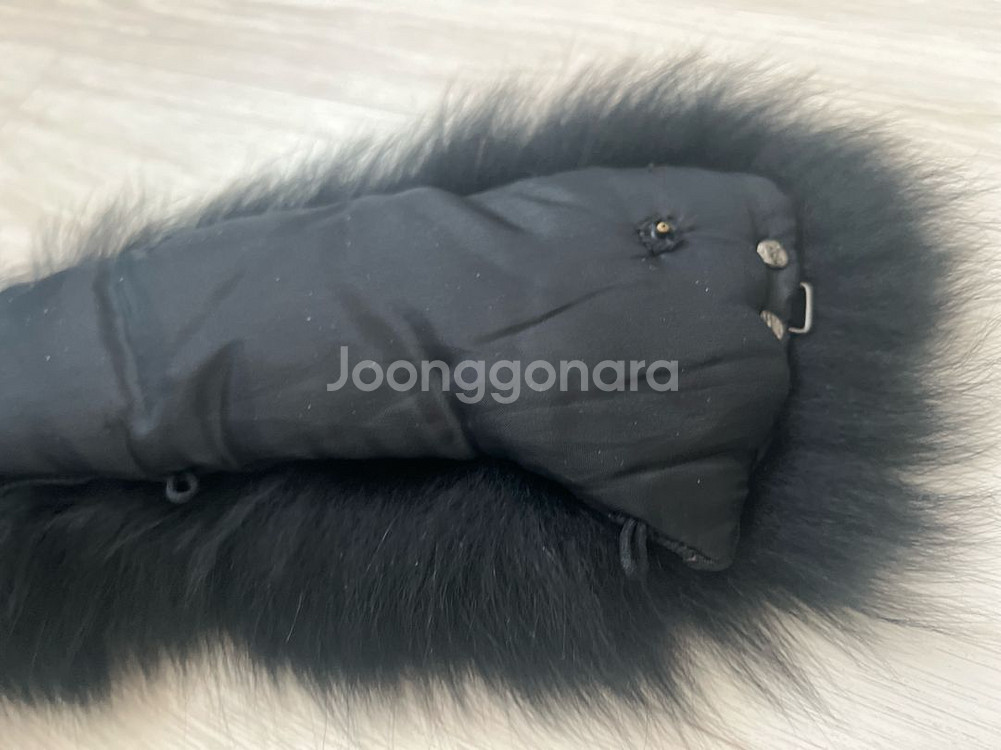 검정색 라쿤 퍼 칼라 목도리 7x50cm깨끗하고 바로--3