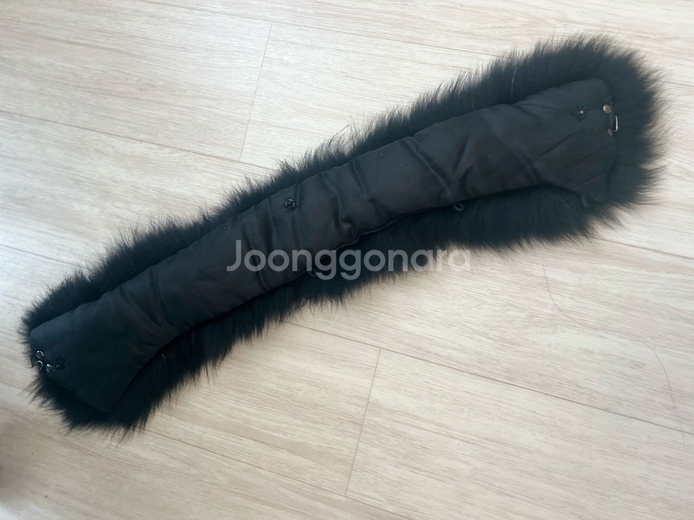 검정색 라쿤 퍼 칼라 목도리 7x50cm깨끗하고 바로--2