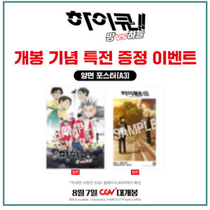 하이큐 땅vs하늘 양면 포스터 7일부터