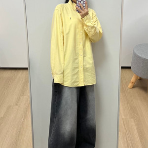 폴로 랄프로렌 코튼 옐로우 옥스포드 셔츠 남방