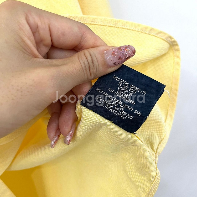 폴로 랄프로렌 코튼 옐로우 옥스포드 셔츠 남방--5