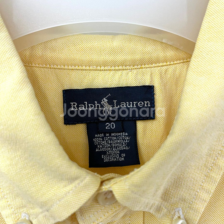 폴로 랄프로렌 코튼 옐로우 옥스포드 셔츠 남방--4