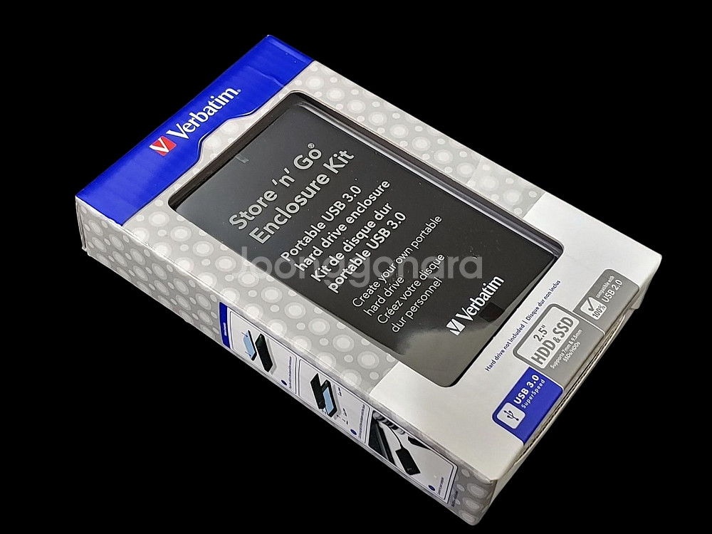 미사용 버바팀 USB 3.0 외장하드 케이스--0