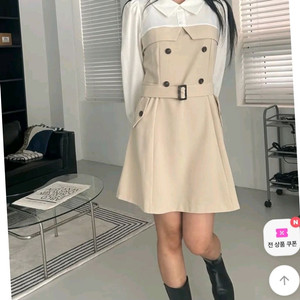 배색더블버튼원피스