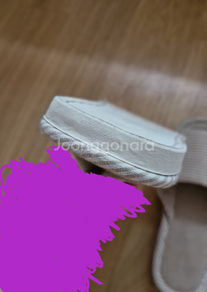 앞트임 실내용 슬리퍼.(연갈색.스트라이프패턴.작은)--3