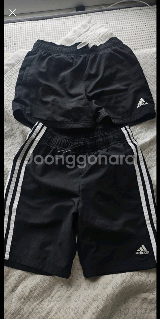 아디다스 반바지 140 사이즈 2개--0