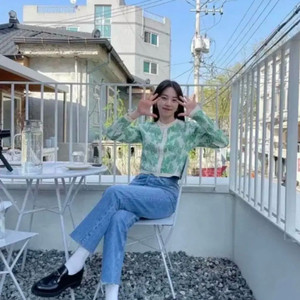 렉토 자카드 가디건