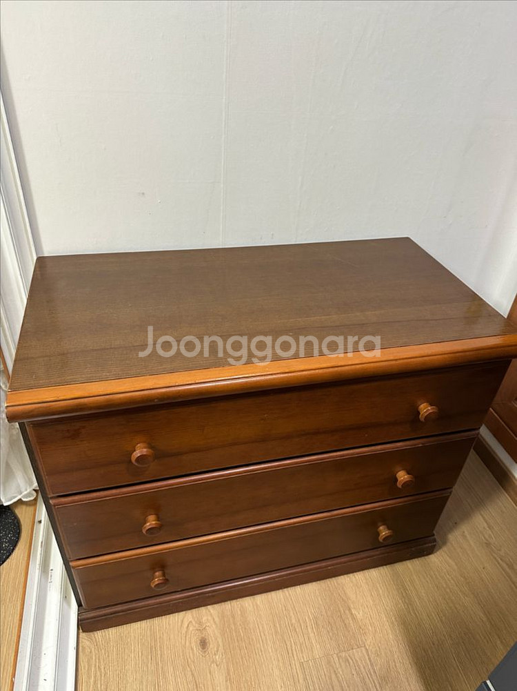 원목 서랍장 3단--1