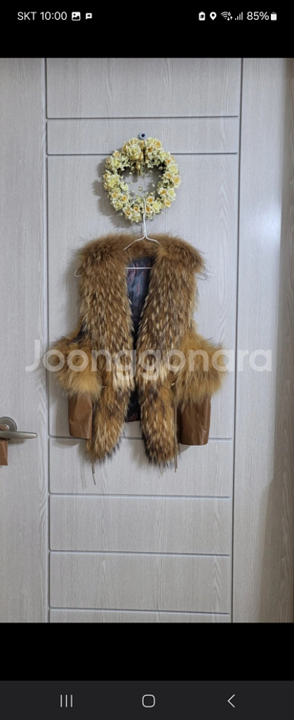 빈티지 천연폭스퍼 양가죽조끼(새상품)--0