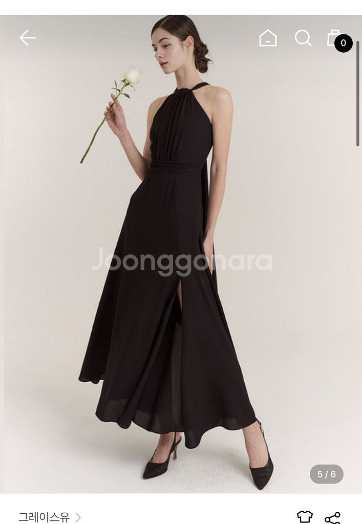 그레이스유 홀터넥 원피스 블랙s--0