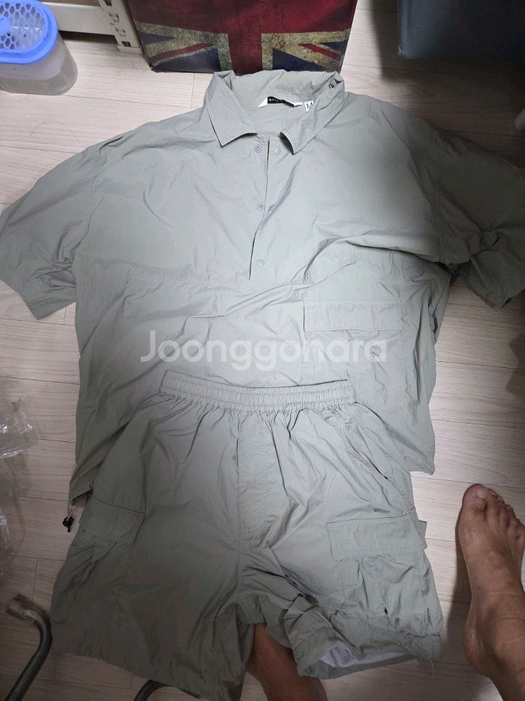 유니폼브릿지 정품 나일론 카키 아노락 셋업 100사이즈--0