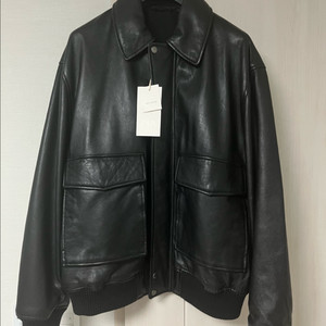 (새상품) 자라 A-2 포켓 레더 가죽 자켓 블랙 XL