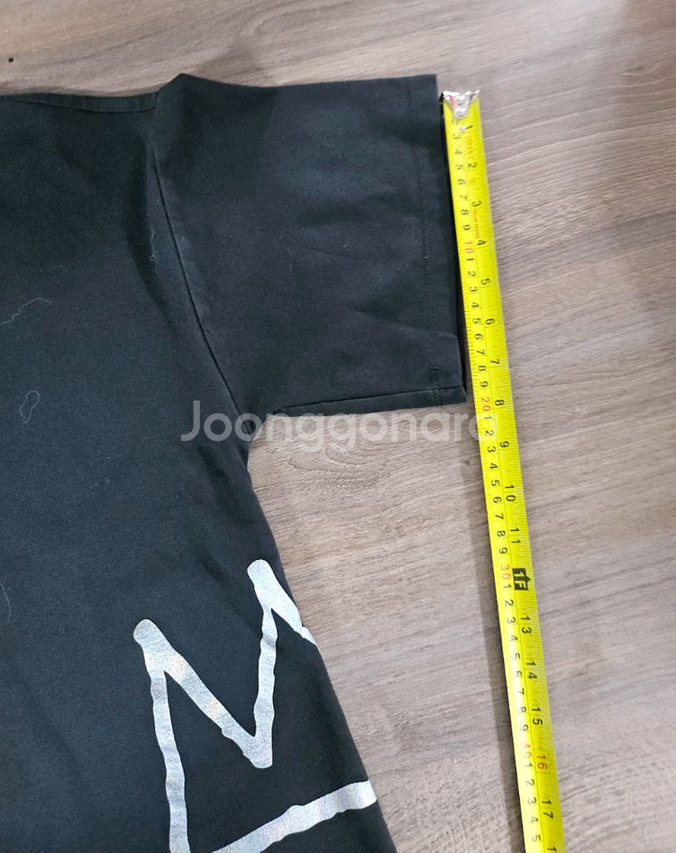 장ㅡ미쉘 바스키아 프린팅 반팔 티셔츠 블랙 90 오버핏--6